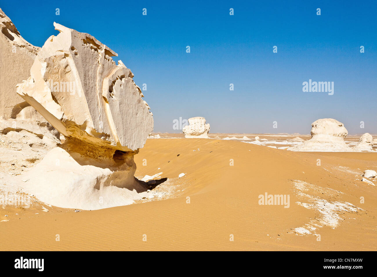 Ägypten, Unterägypten, libysche Wüste, Bahareyya Oase, Weiße Wüste Stockfoto