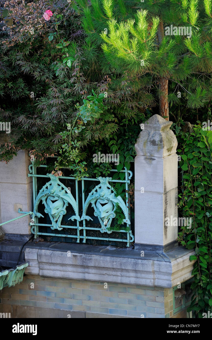 Frankreich, Paris, Castel Beranger, 14 Rue La Fontaine Gebäude im Art Nouveau Stil von Hector Guimard Stockfoto