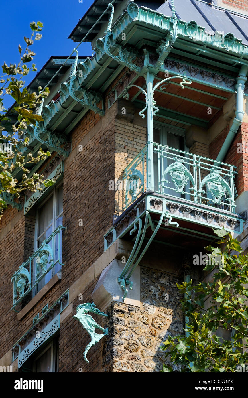 Frankreich, Paris, Castel Beranger, 14 Rue La Fontaine Gebäude im Art Nouveau Stil von Hector Guimard Stockfoto