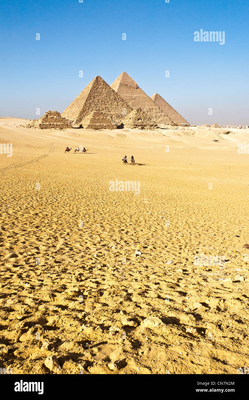 Ägypten, Kairo, Gizeh, Weltkulturerbe der UNESCO, Pyramiden Stockfoto