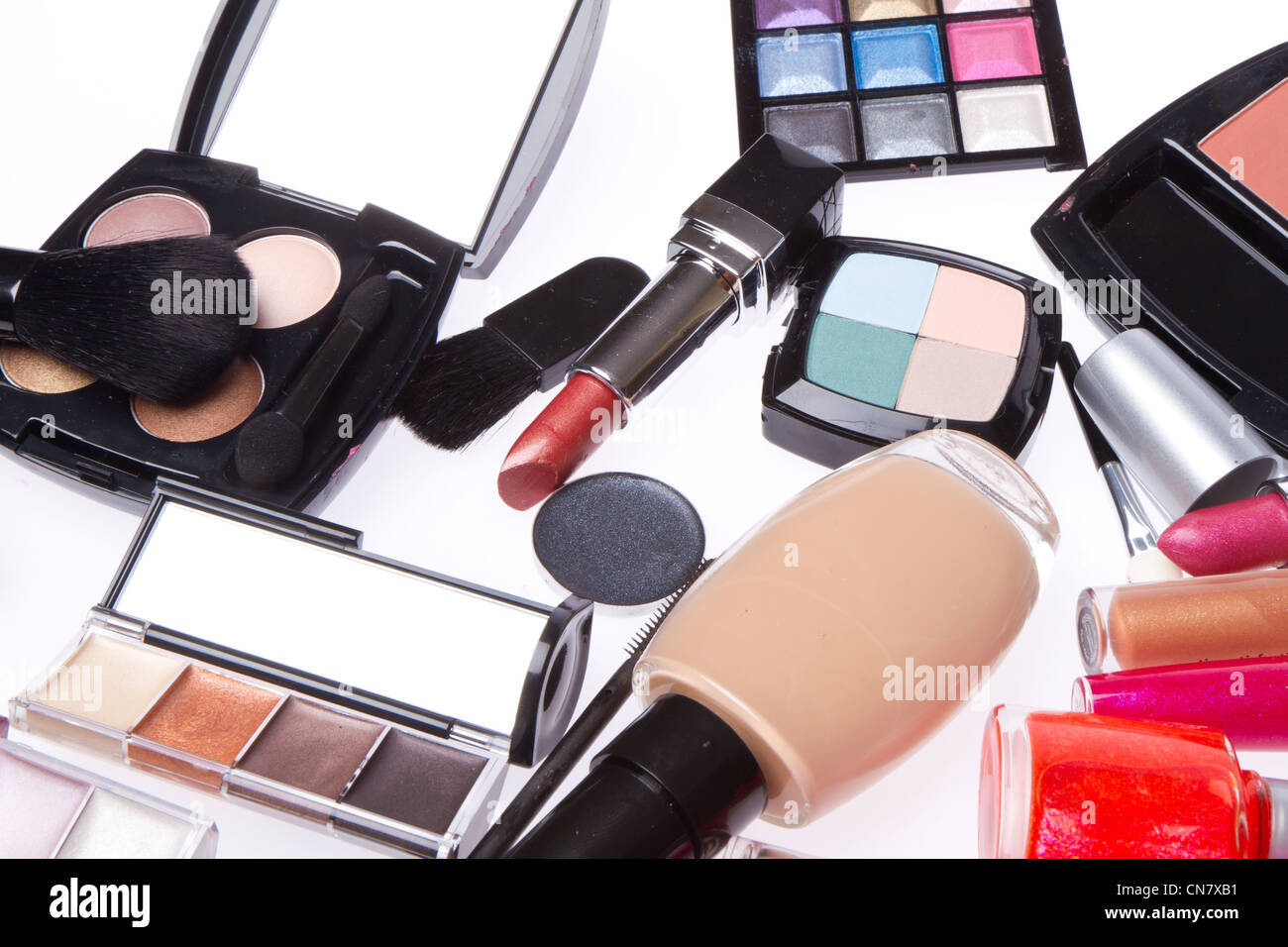 Make-up set isolierten auf weißen Hintergrund Stockfoto
