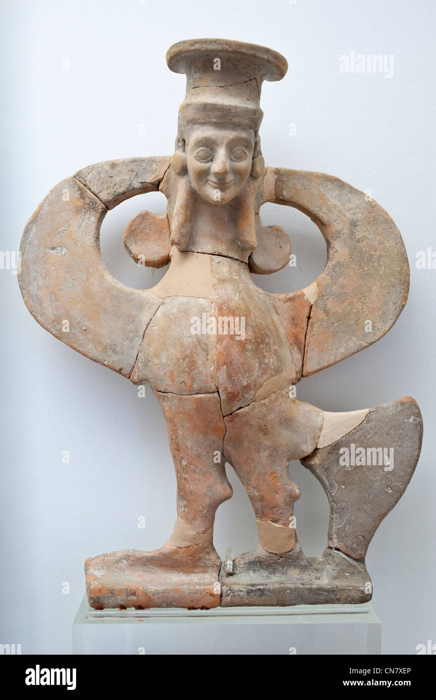Griechenland, Insel Lemnos, Myrina, Hauptstadt und Haupthafen der Insel, das archäologische Museum, Steingut figurine Stockfoto