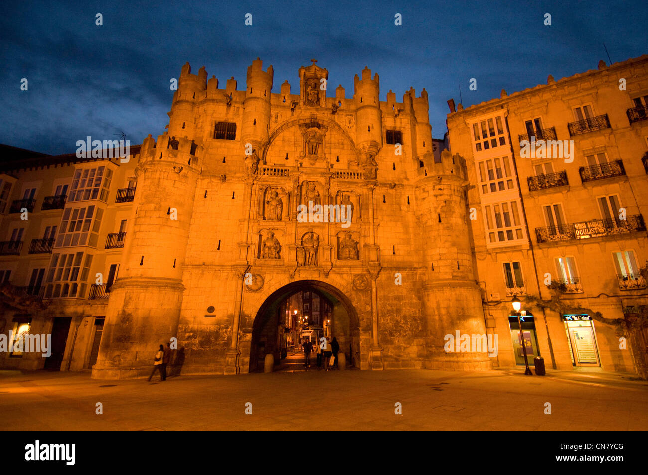 Spanien, Kastilien und Leon, Burgos, Gate Santa Maria, datiert 14.-15. Jahrhundert Stockfoto