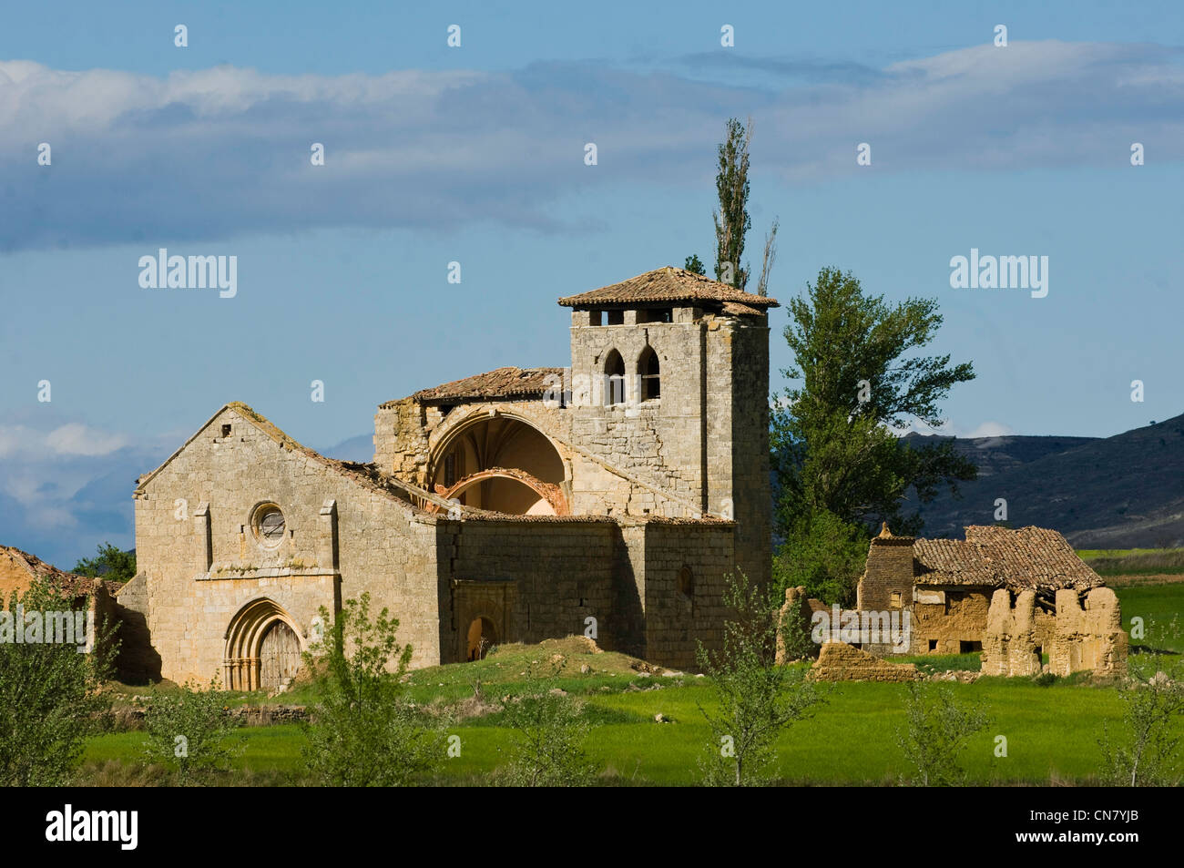 Spanien, Kastilien und Leon, Castrojeriz, ein Anschlag auf el Camino de Santiago, verlassen Hsopital für Pilger des Matajudios Stockfoto