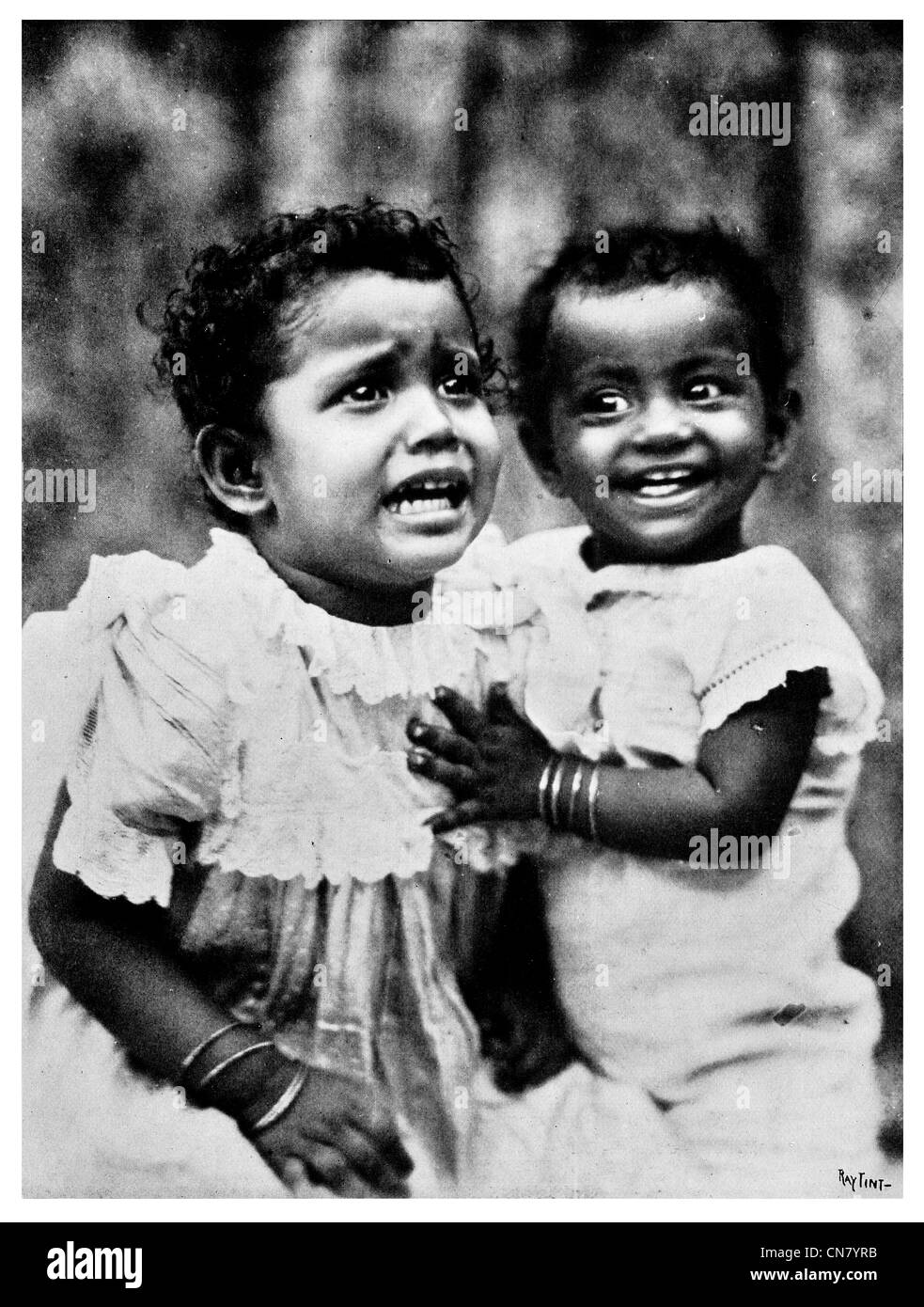 Junge indische Kinder Kind Mädchen junge 1900 Stockfoto
