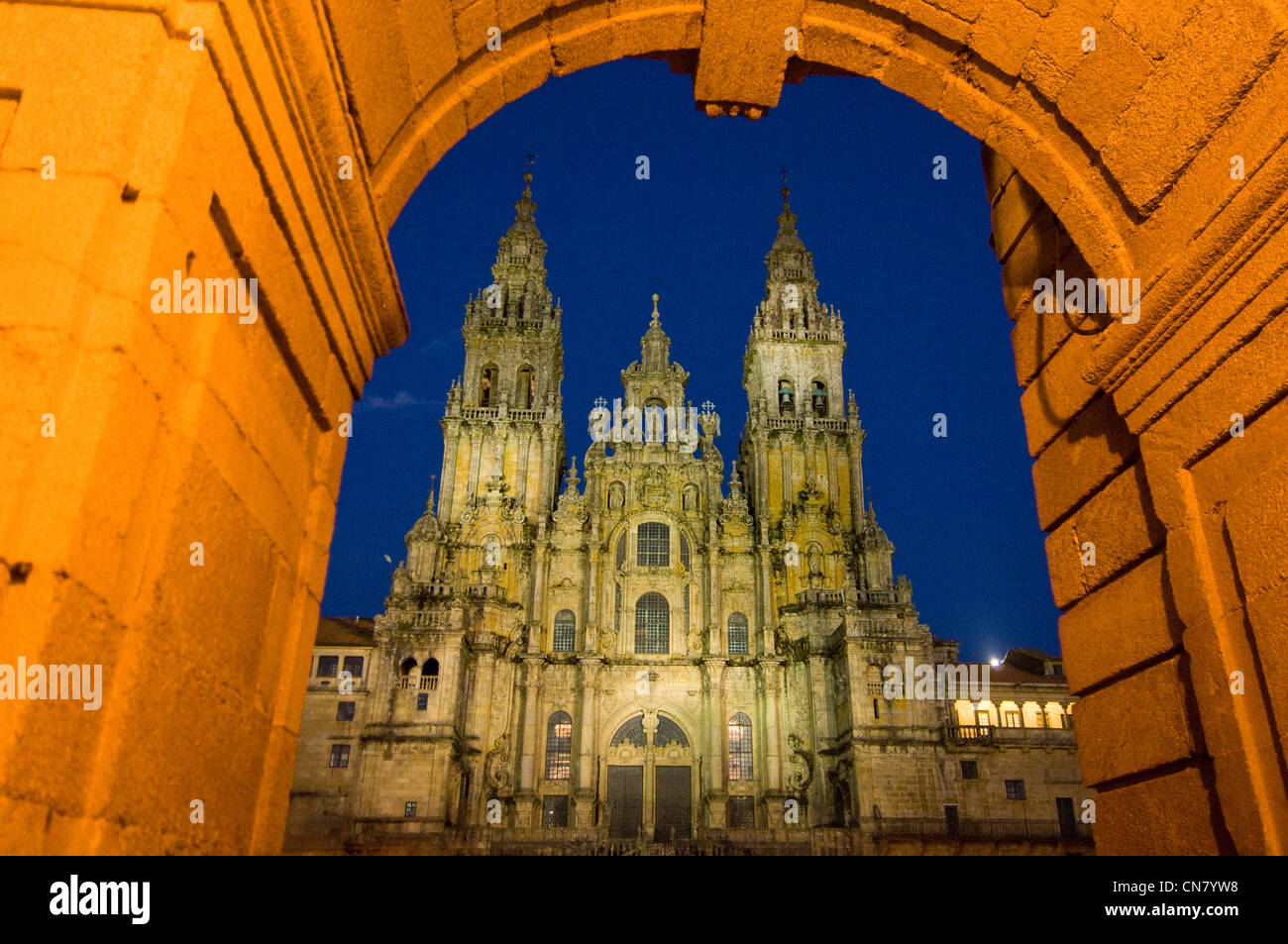 Spanien, Galizien, Santiago De Compostela, Weltkulturerbe der UNESCO, die Kathedrale, römische Juwel in einer barocken Shell, Stockfoto