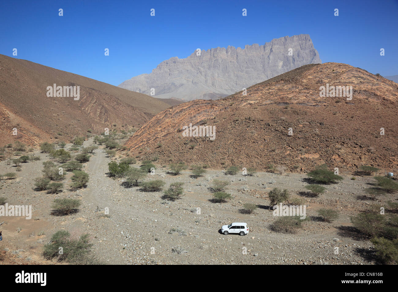 Basel-Landschaft bin Jebel Shams, Oman Stockfoto