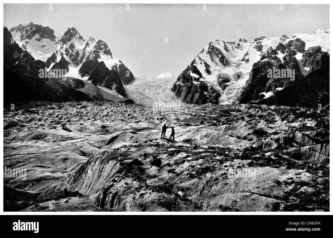 1917 Gletscher zentralen Kaukasus Russland Stockfoto