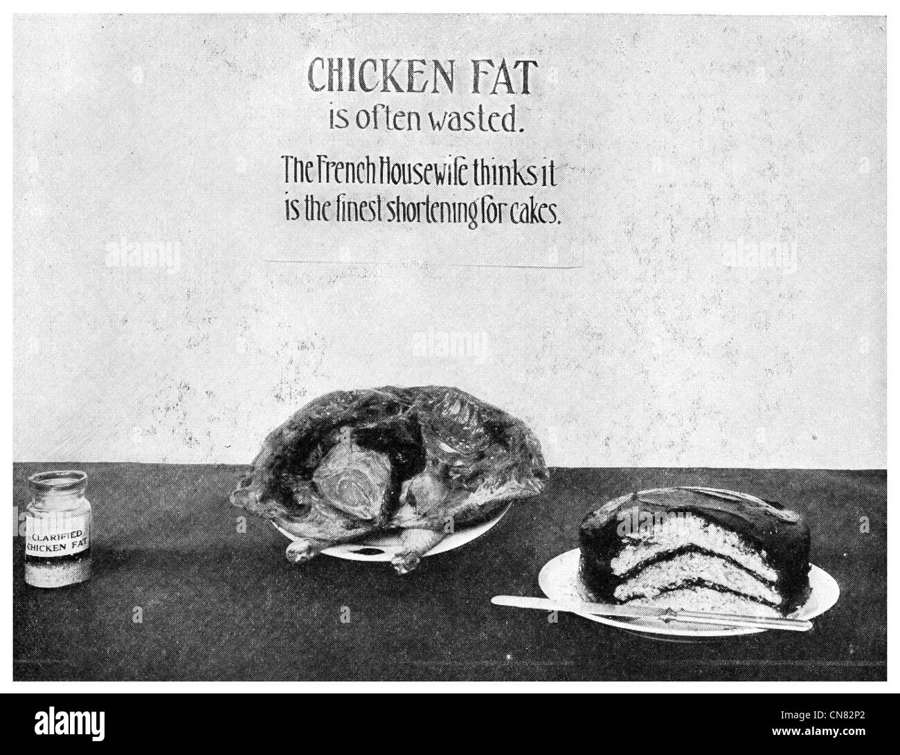 1917 Verwendungen für Hähnchen Fett ration Krieg Zeit WW1 Stockfoto