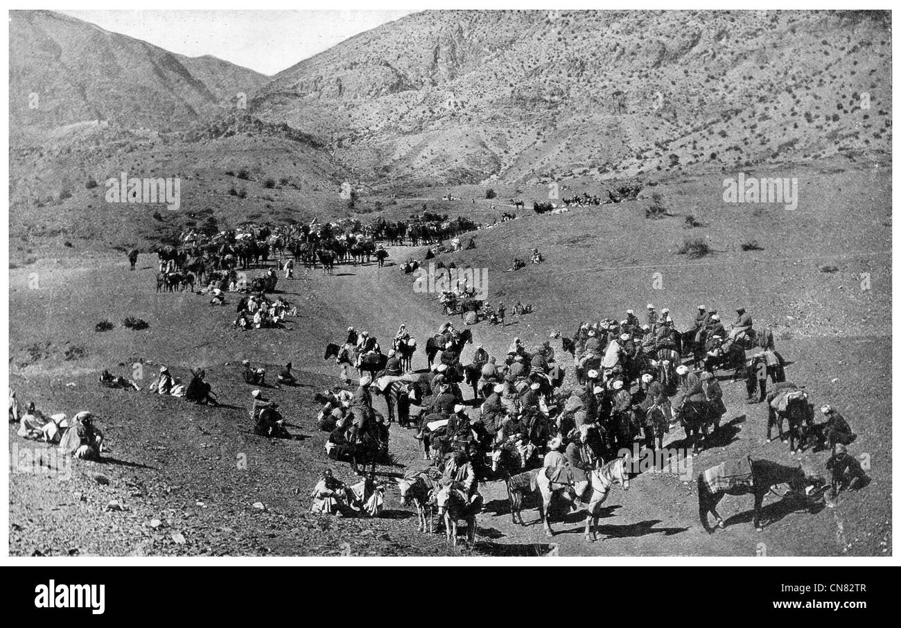 1917 Khyber Pass Caravan Afghanistan nach Indien Stockfoto
