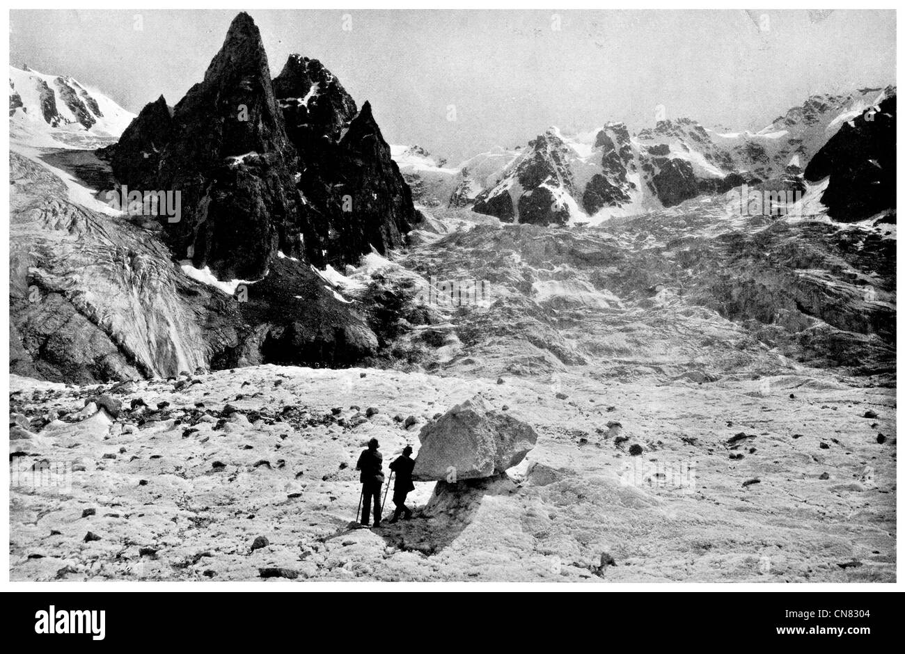 1917 Longuta Gletscher zentralen Kaukasus Russland Stockfoto