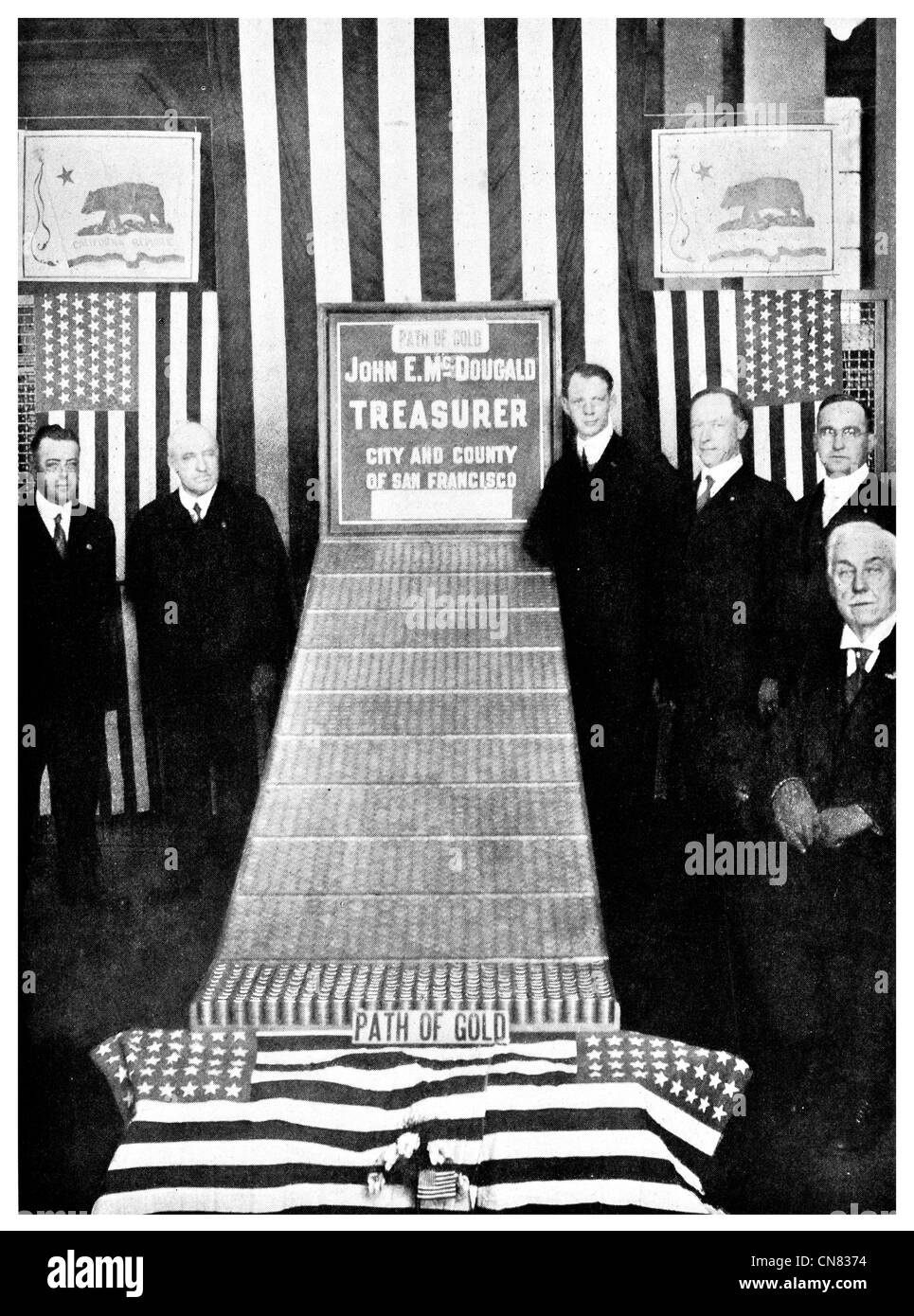 1917 1 Million Dollar in Gold Schatzmeister San Francisco Stockfoto