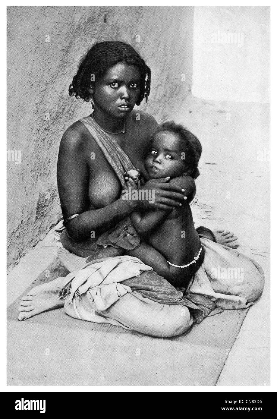 1917 somalische Mutter und Kind Stockfoto