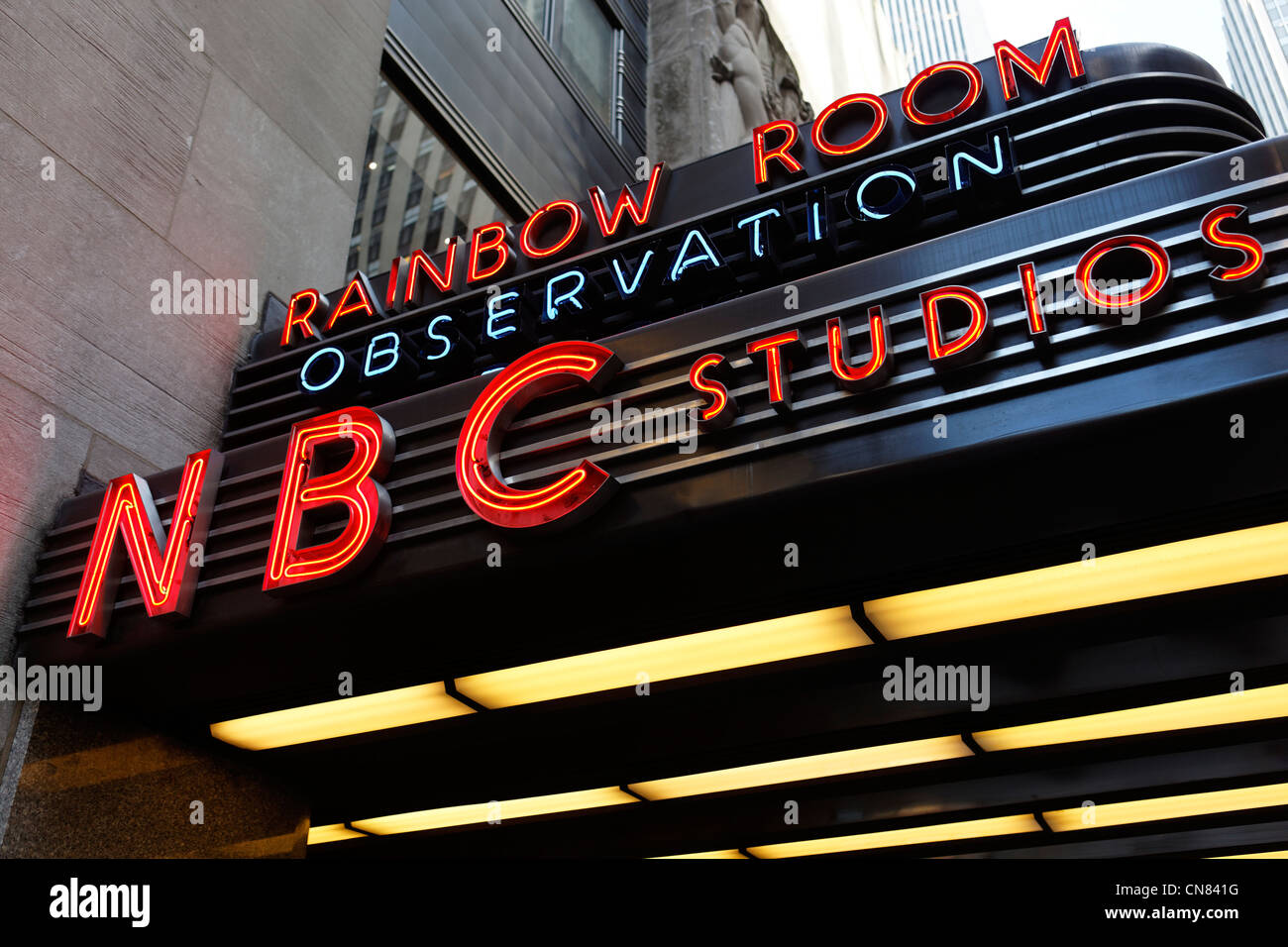 Vereinigte Staaten, New York City, Manhattan, Midtown, NBC Studios Eingang Stockfoto