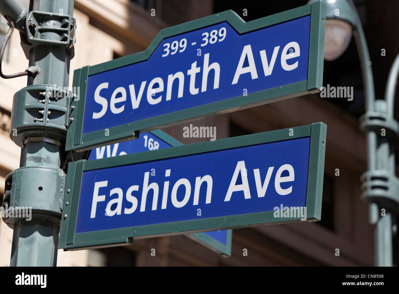 Vereinigte Staaten, New York City, Manhattan, 7th Avenue Hinweisschild Stockfoto