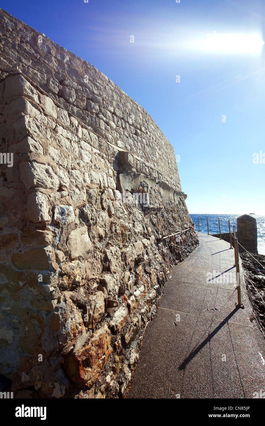 Frankreich, Alpes Maritimes, Cap d ' Ail, dem Küstenweg zwischen Cap Mala und Cap Rognoso Stockfoto