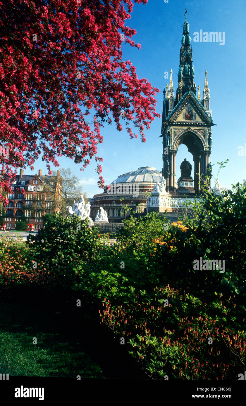 Albert Memorial, Kensington Gardens, London England UK Englisch britischen königlichen Denkmäler Frühling Blüte Frühling Stockfoto