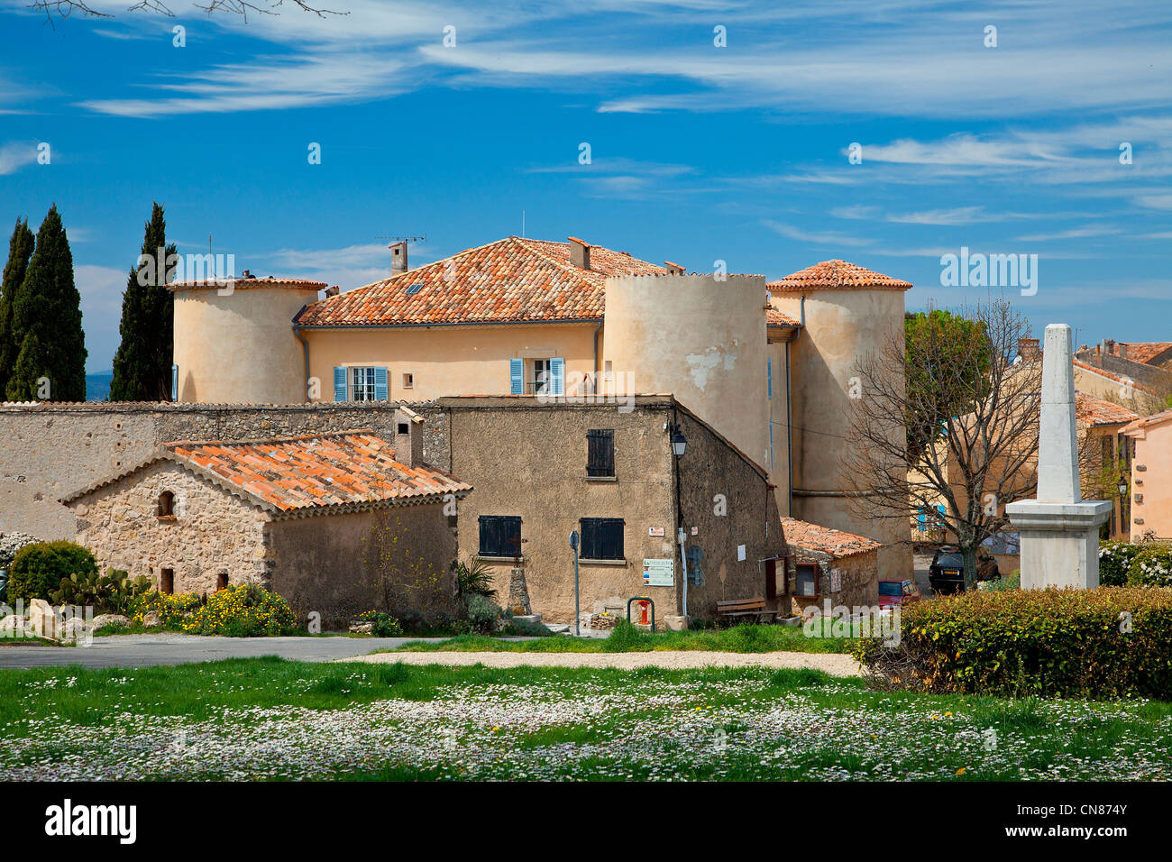 Frankreich, Var, Tourtour, Dorf am Himmel gekennzeichnet Les Plus Beaux Dörfer de France (die schönsten Dörfer Frankreichs) Stockfoto