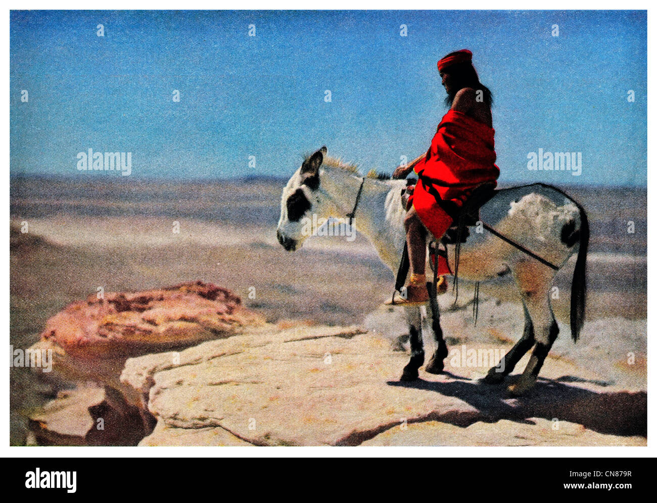 Zuerst veröffentlicht 1916 Hopi Indianerstammes Pale Horse Rider Dorf sich Arizona Stockfoto