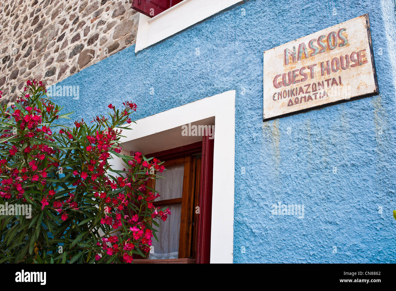 Grèce, Nord Ost Ägäischen Inseln, Lesbos Insel, Molivos (Mithymna), touristisches und künstlerischen Zentrum, das Nassos Guest house Stockfoto