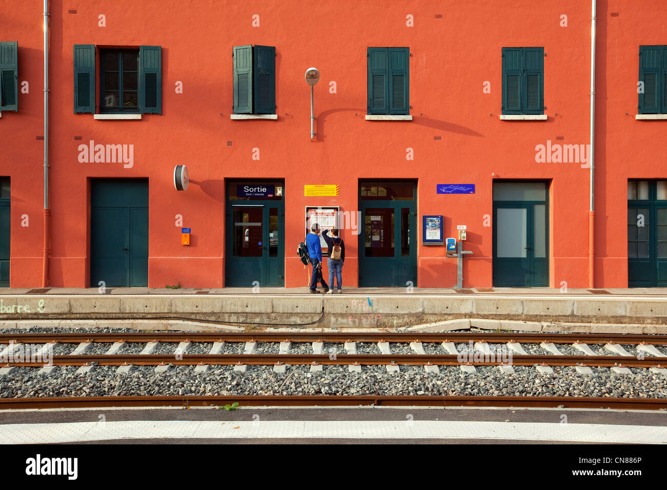 Frankreich, Alpes Maritimes, Essen-Tal, Sospel, trainieren des Vallée des Merveilles (Tal der Wunder), TER Linie (regionale Stockfoto