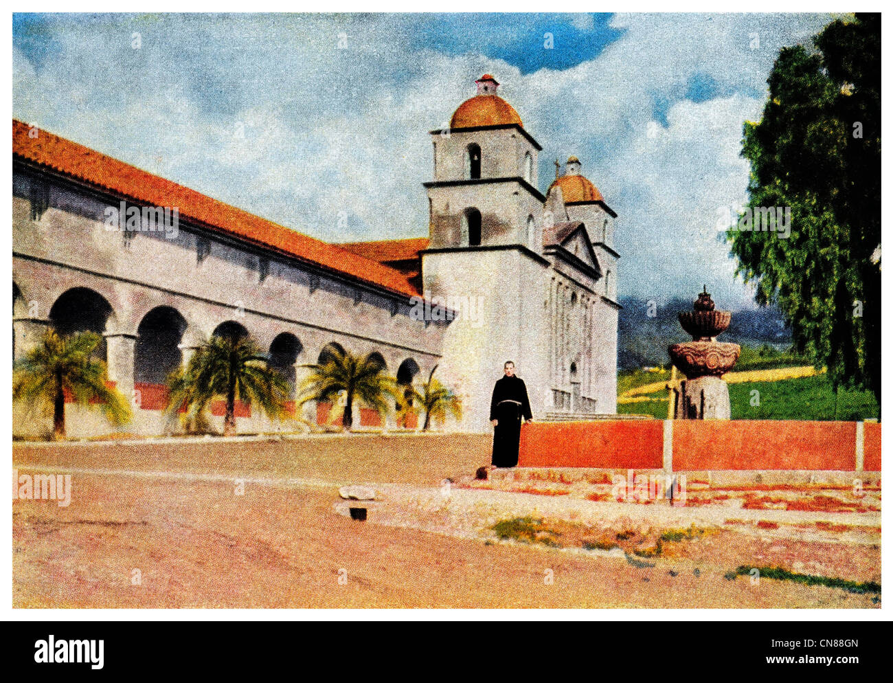 Erste veröffentlichte 1916 alte Mission Santa Barbara Kalifornien USA Stockfoto