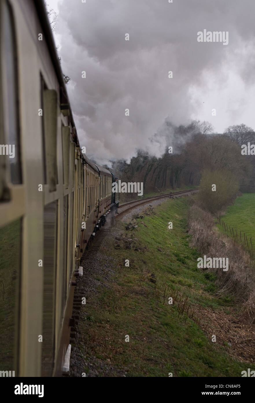 Zug um die Kurve Stockfoto