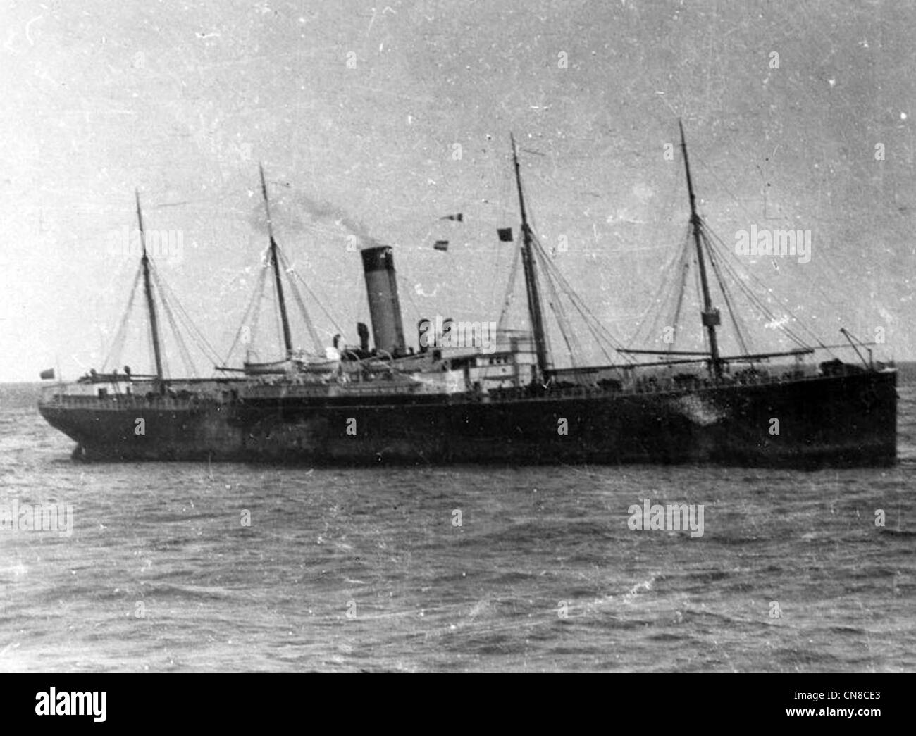 SS Californian Dampfschiff am Morgen nach dem Untergang der Titanic Stockfoto