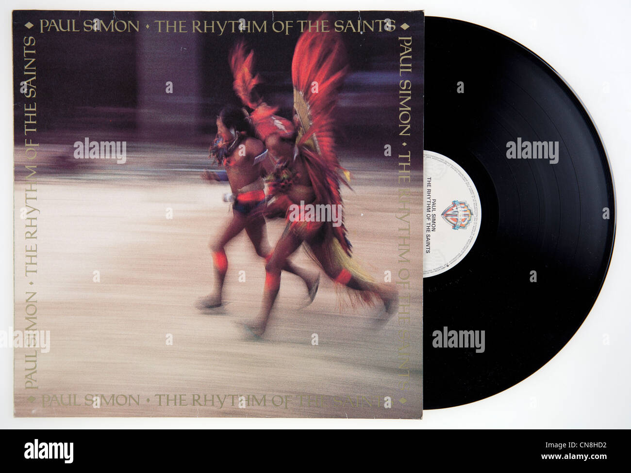 Cover des Vinyl-Albums The Rhythm Of The Saints von Paul Simon, veröffentlicht 1990 bei Warner Records Stockfoto