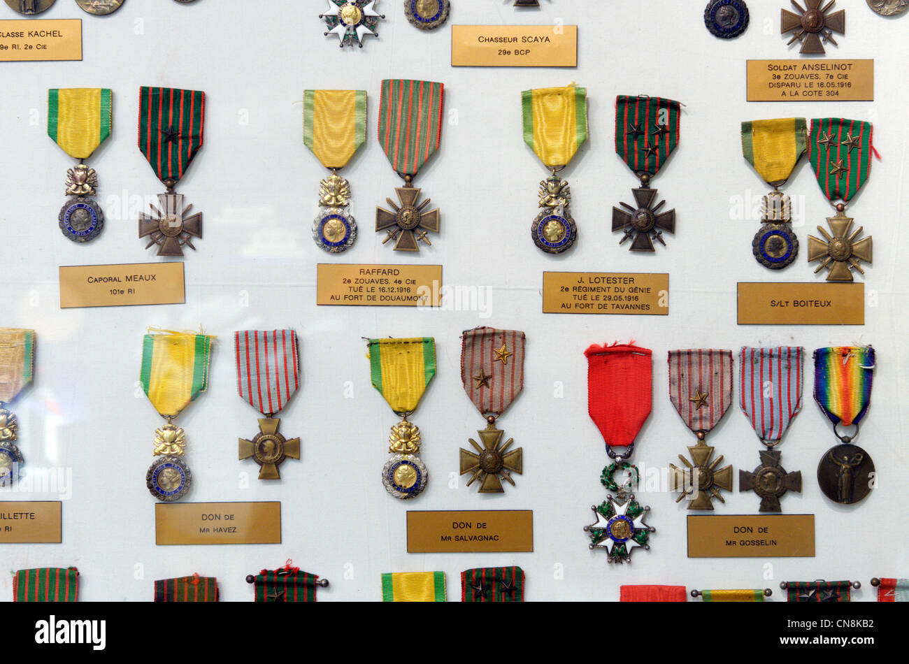 Frankreich, Maas, Fleury Devant Douaumont, militärische Medaillen Stockfoto