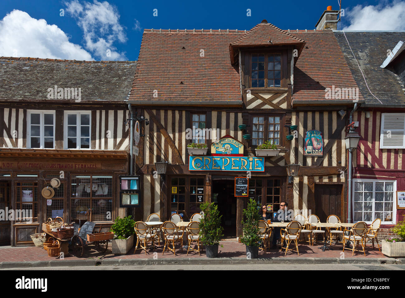 Frankreich, Calvados, Beuvron En Auge, mit der Bezeichnung Les Plus Beaux Dörfer de France (The Most Beautiful Dörfer Frankreichs), Ort Stockfoto