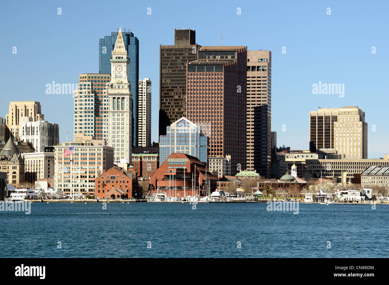 Boston, Massachusetts, USA Downtown Skyline. Stockfoto