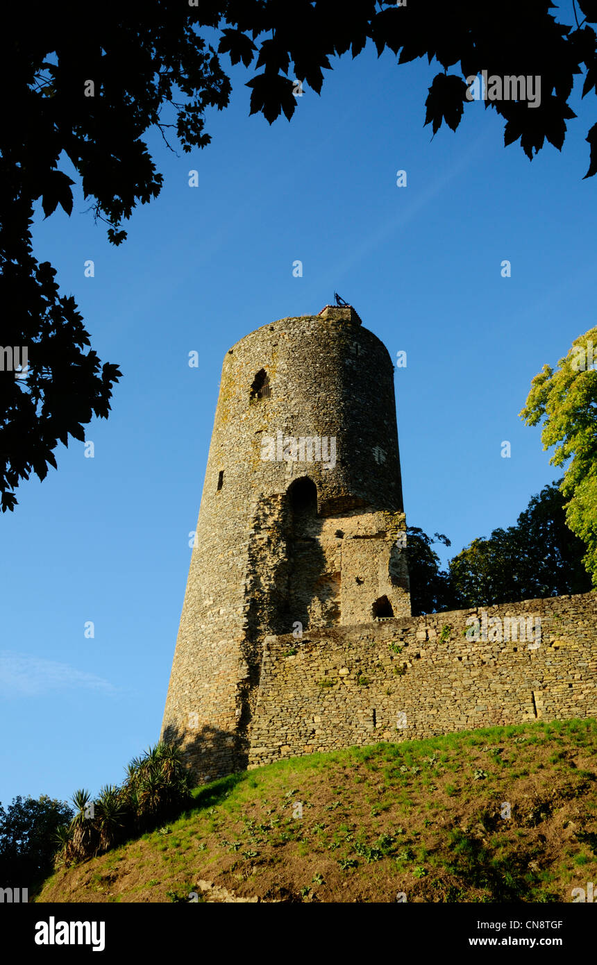 Frankreich, Vendee, Vouvant, Melusine Turm aus dem 13. Jahrhundert, Überrest des Schlosses Lusignan Stockfoto