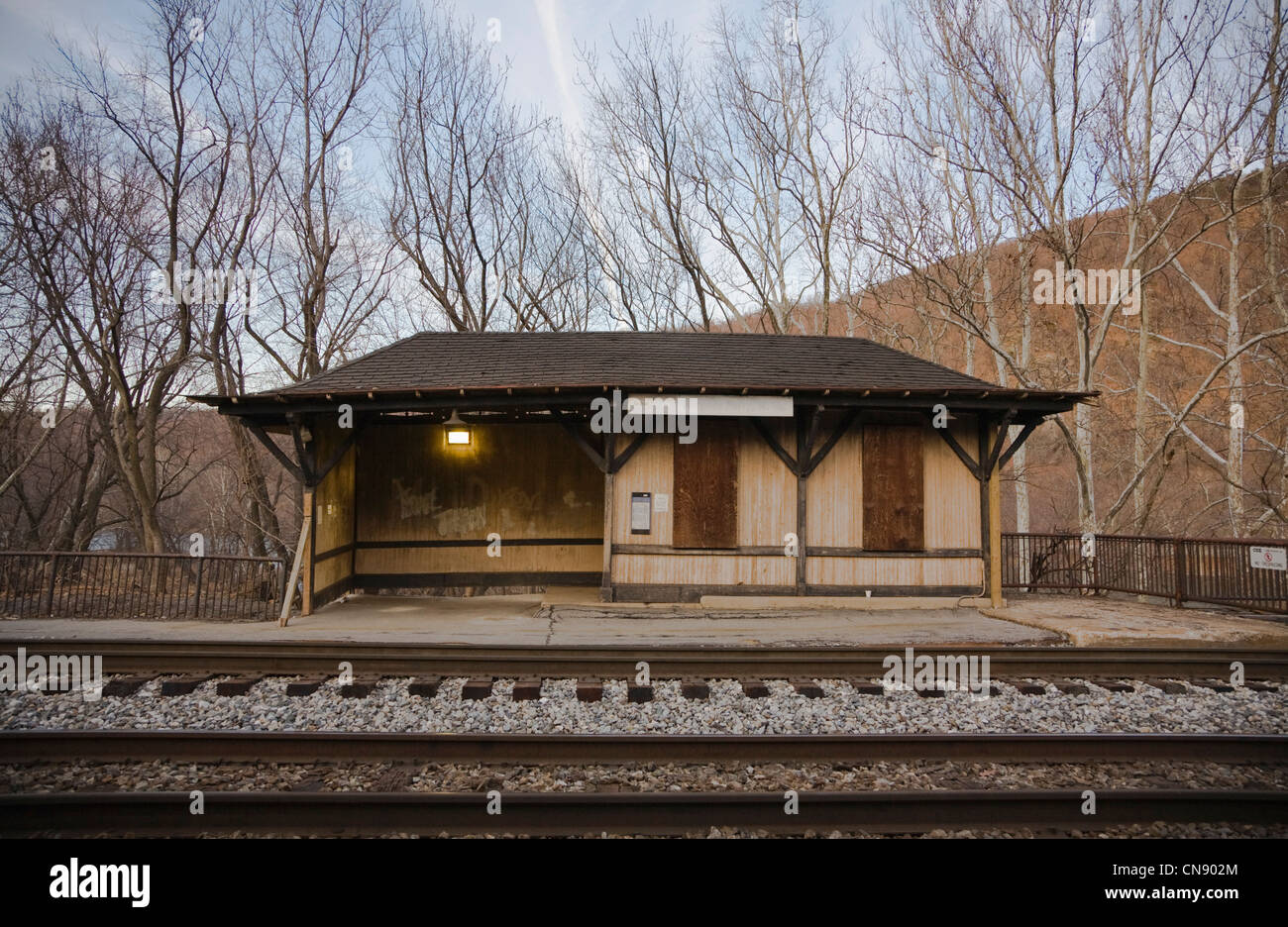 Bahnhof Bahnsteig, Harpers Ferry, West Virginia, USA Stockfoto