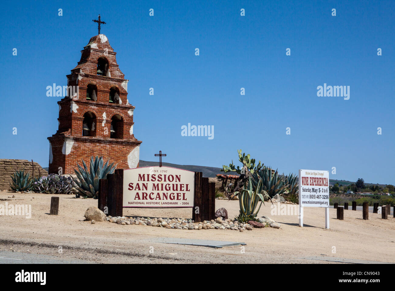 Mission San Miguel Arcangel in Zentral-Kalifornien Stockfoto