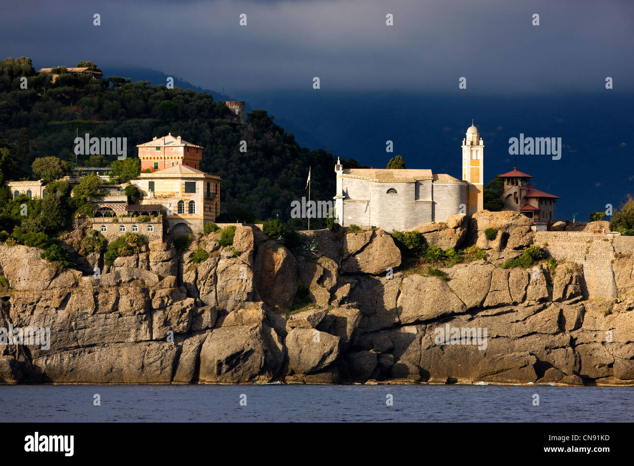 Italien, Ligurien, Riviera Ligure, Portofino, eines der exklusivsten Resorts in Italien Stockfoto