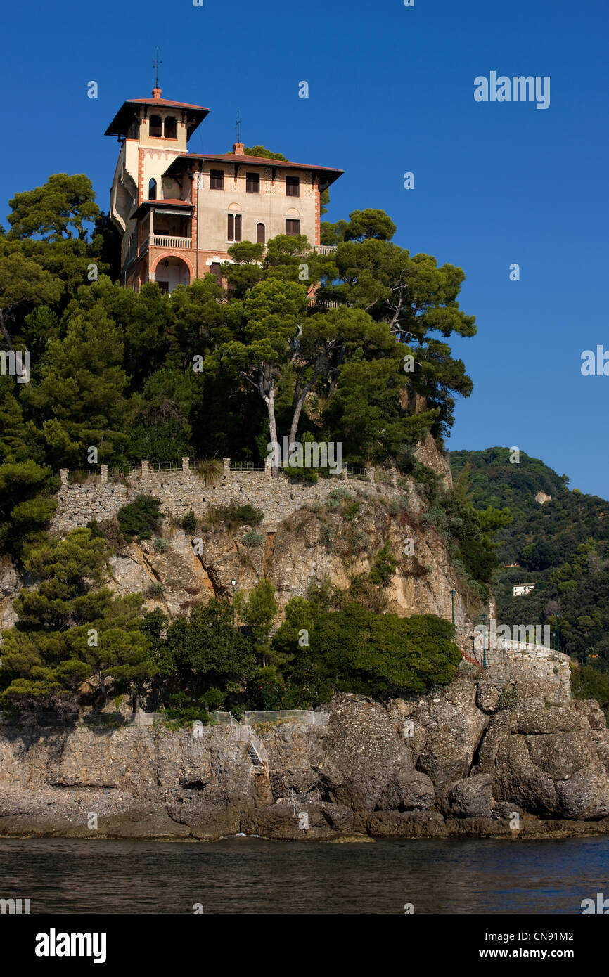 Italien, Ligurien, Riviera Ligure, Portofino, eines der exklusivsten Resorts in Italien Stockfoto