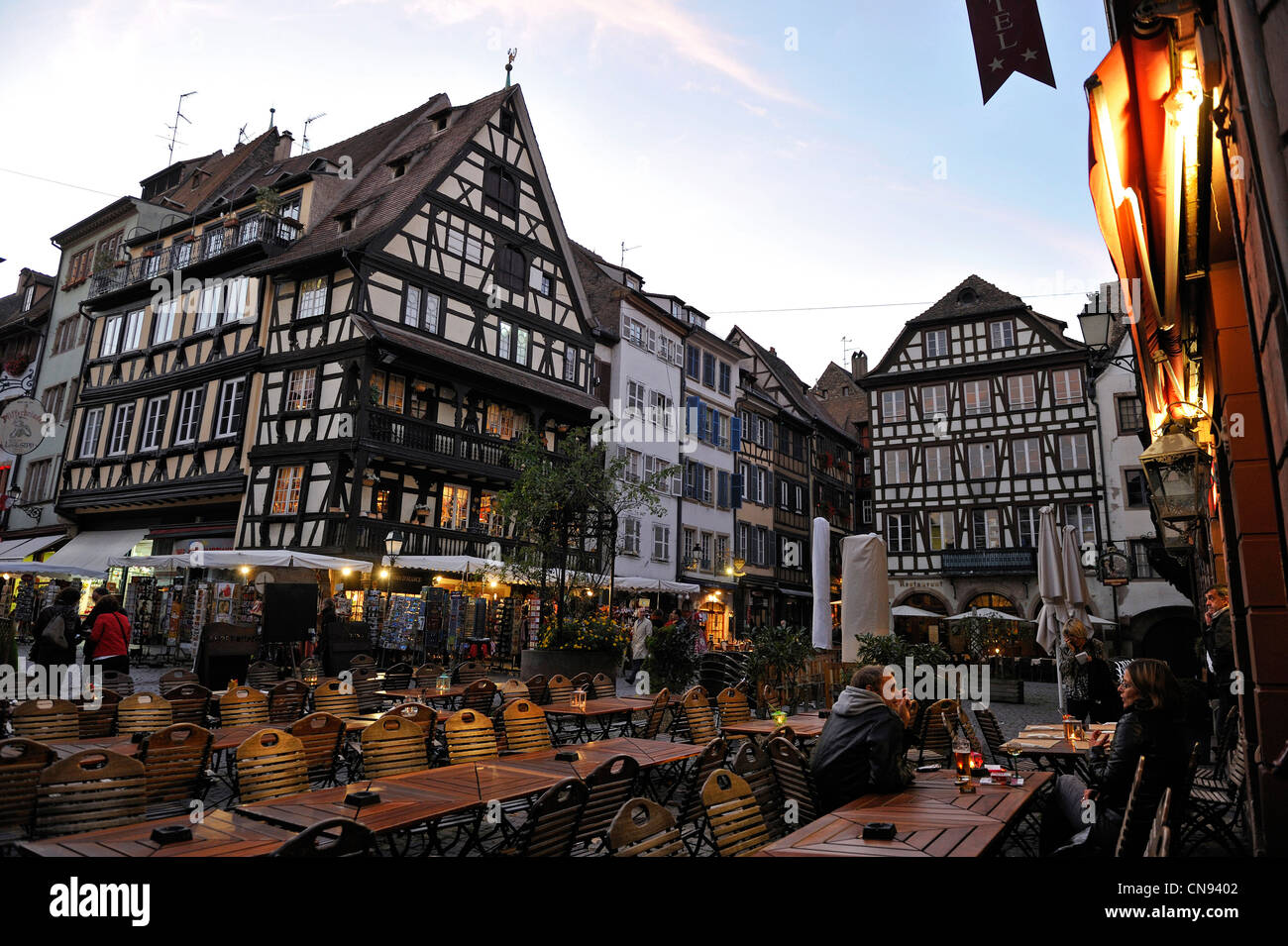 Frankreich, Bas-Rhin, Straßburg, Altstadt als Weltkulturerbe der UNESCO, Place du Marche Aux Cochons de Lait aufgeführt Stockfoto