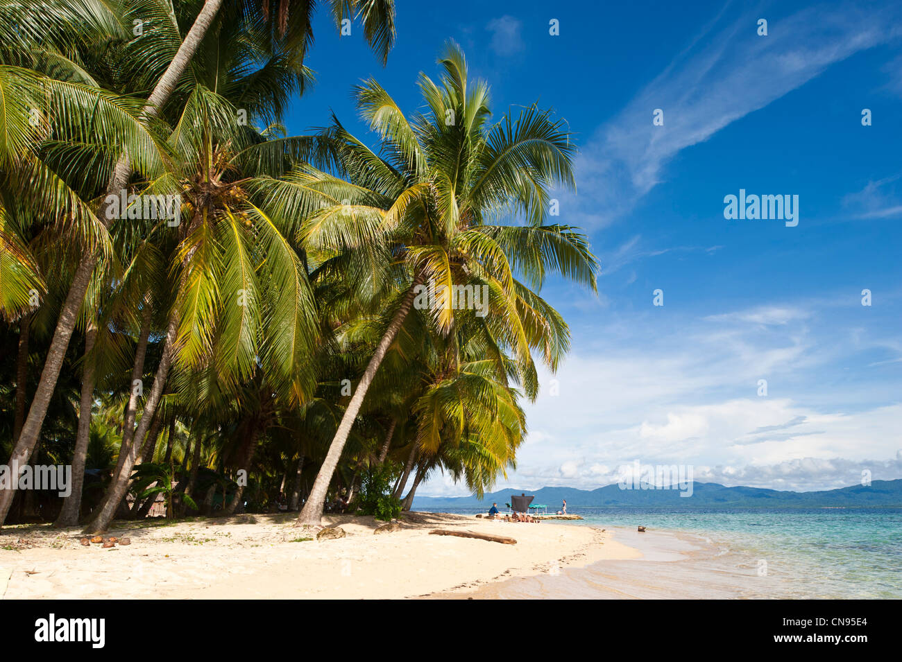 Panama, San Blas Archipel, autonome Gebiet Kuna Yala, Ailigandi Island, einer der 378 Inseln Stockfoto
