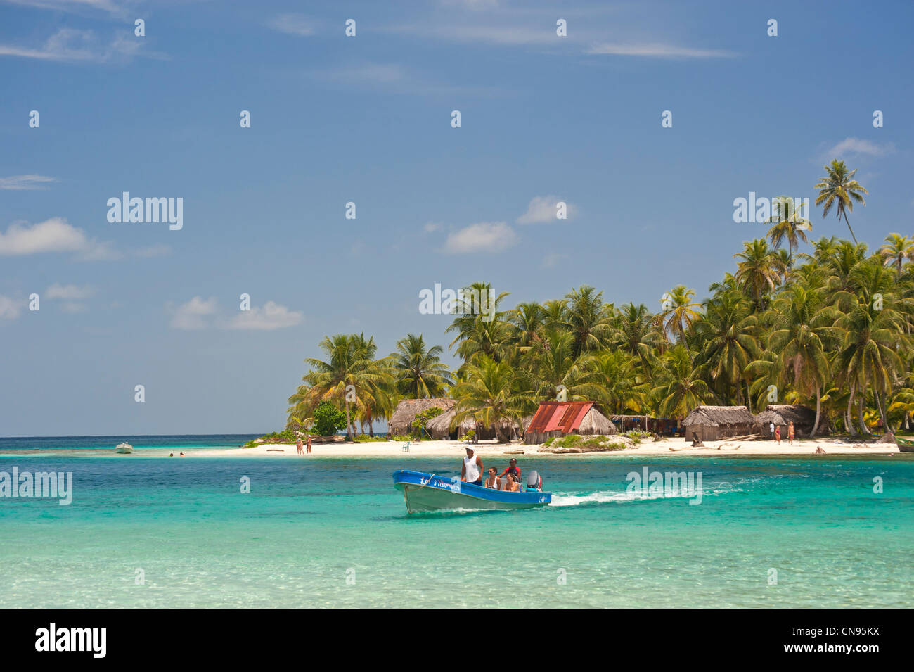 Panama, San Blas Archipel, autonome Gebiet Kuna Yala, Achutupu Insel Los Perros, eines 378 Inseln Stockfoto