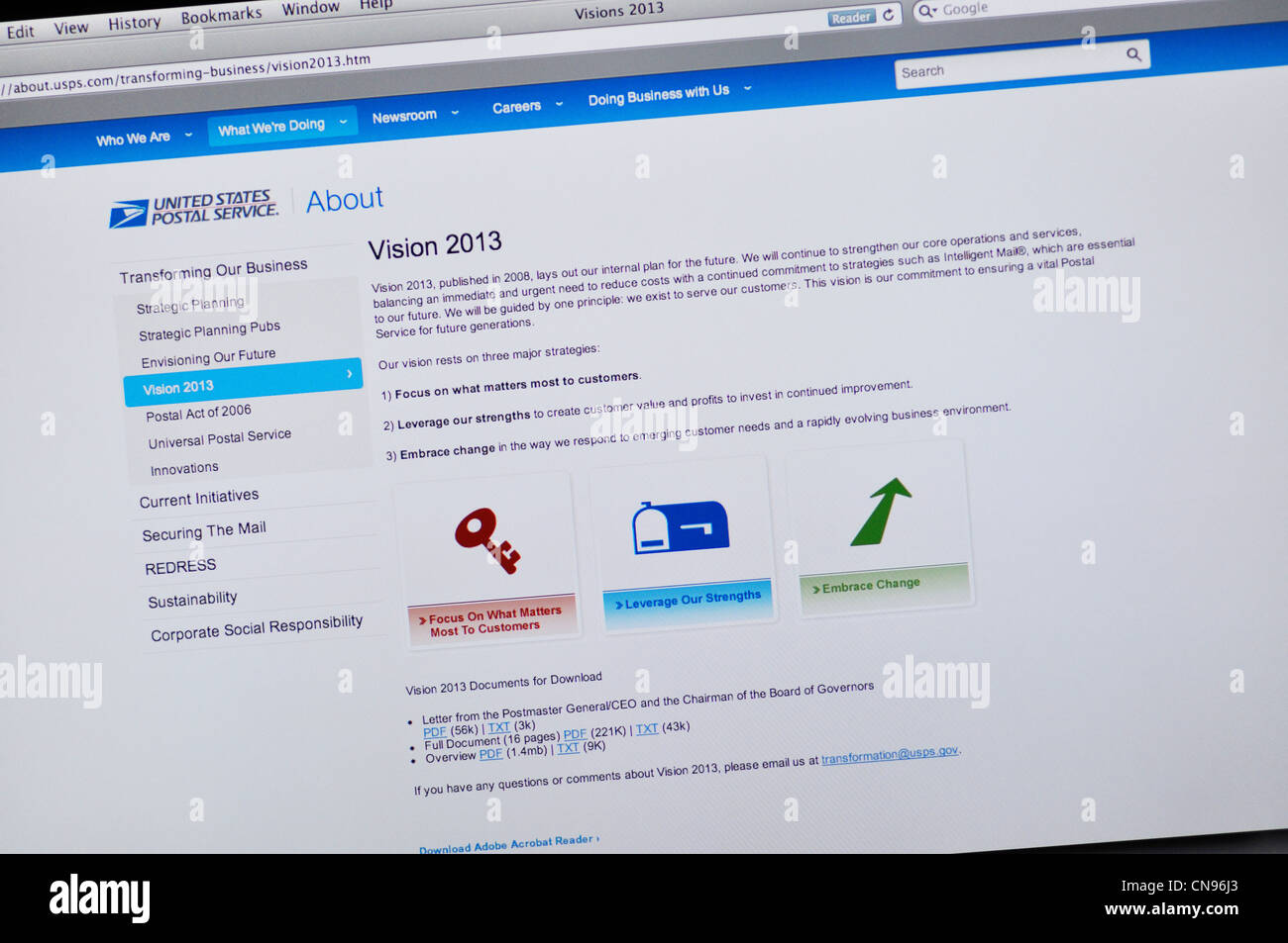 USPS Website - US Postal Service Stockfoto