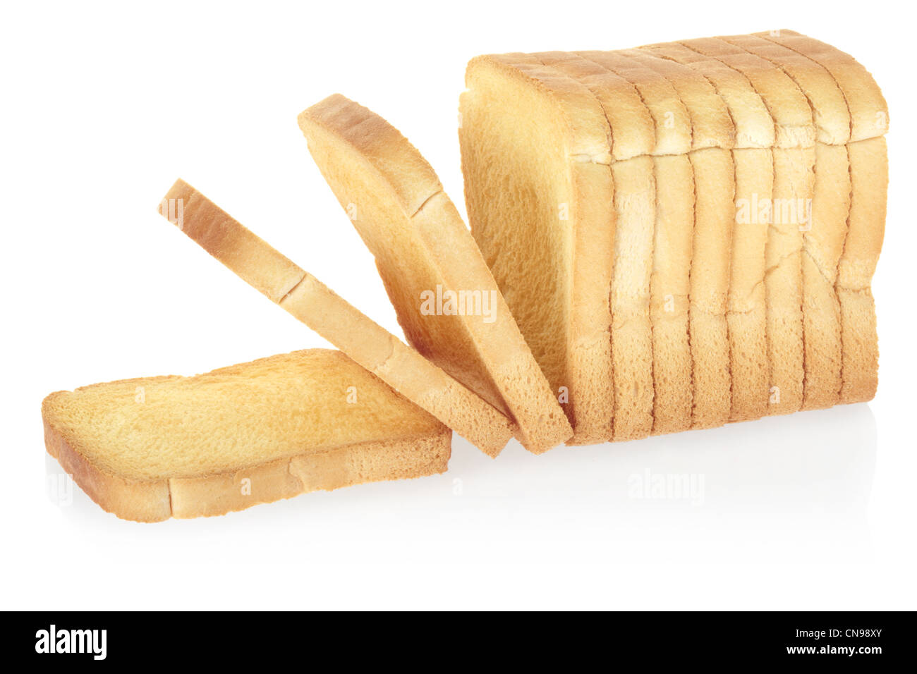 Zwieback-Brot in Scheiben geschnitten Stockfoto