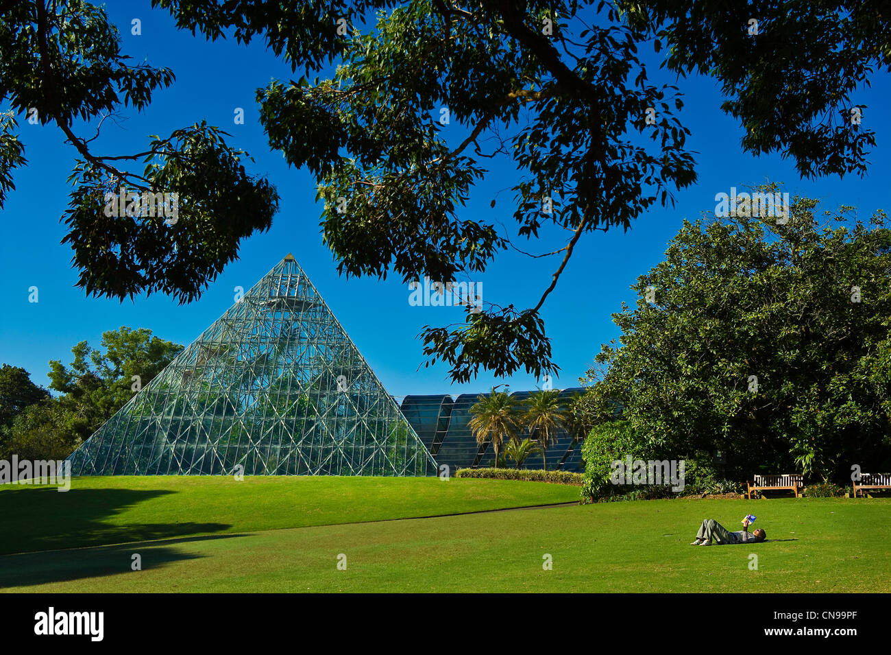 Australien, New South Wales, Sydney, Royal Botanical Garden, Sydney Tropical Center pyramide Stockfoto