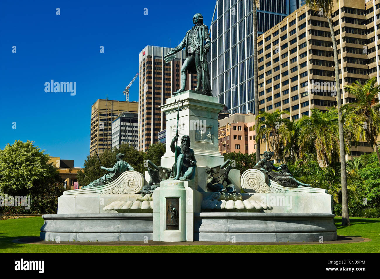 Australien, New South Wales, Sydney, königlichen botanischen Garten, Skulptur von Captain Arthur Phillip, erster Gouverneur von New South Wales Stockfoto