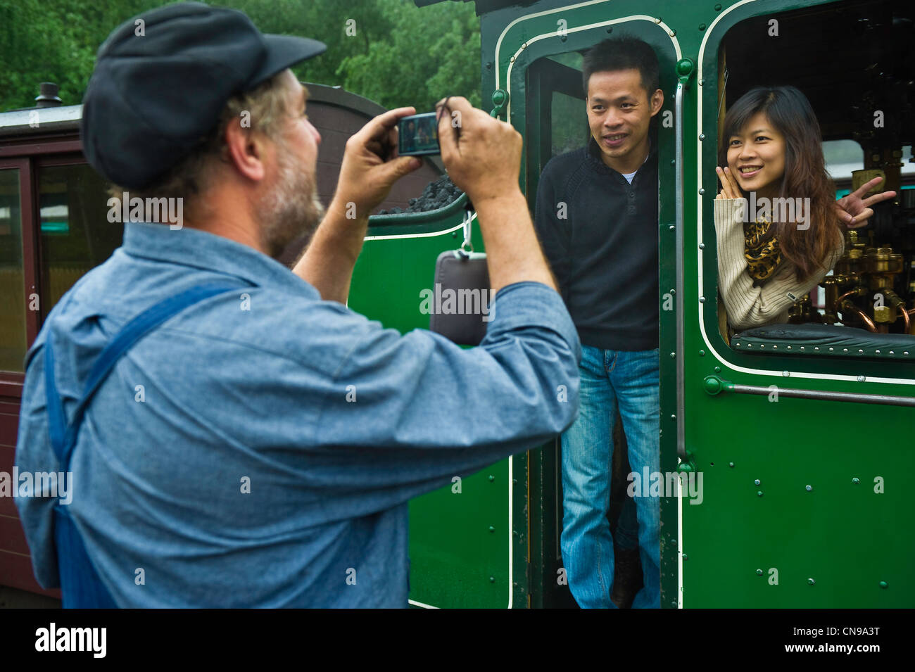 Australien, Victoria, Belgrave, die berühmten Puffing Billy, ein Dampfzug, überqueren die Dandenongs reicht Stockfoto