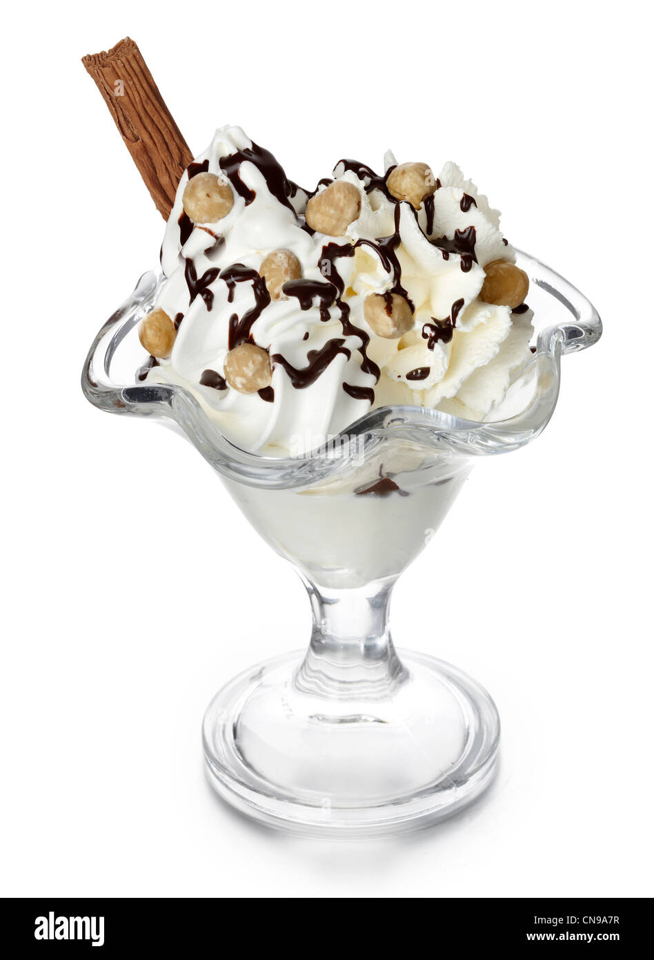 Nuss-Eisbecher Stockfotografie - Alamy
