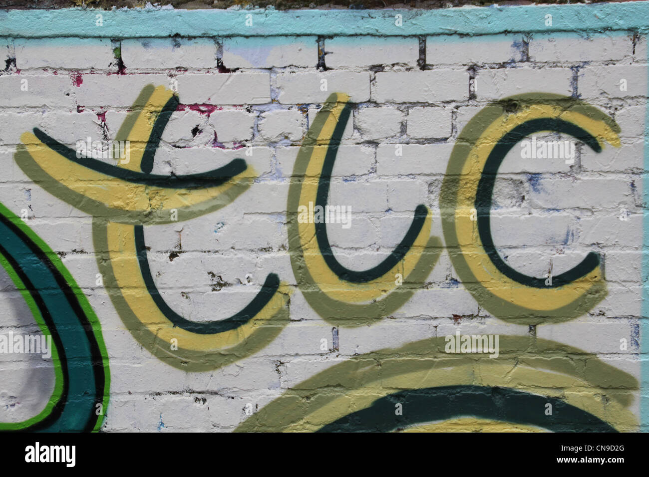 Wände mit Graffiti Bilder, TLC Stockfoto