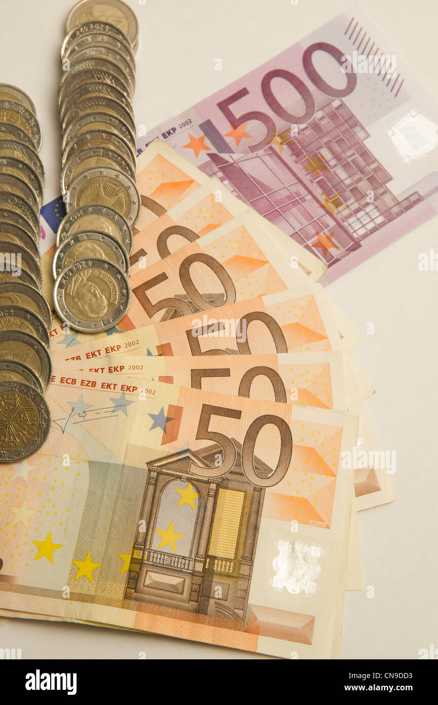 Geld Euro Bargeld Billet Billetes Dinero Fivety Feve Hundert