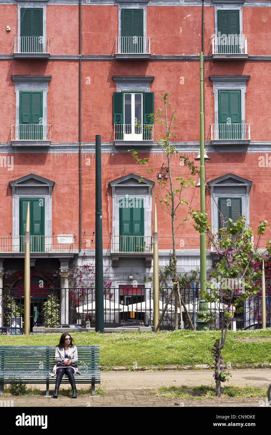 Italien, Kampanien, Naples, Villa Comunale, Grünanlage, erbaut Ende des 17. Jahrhunderts von Ferdinand IV. Stockfoto