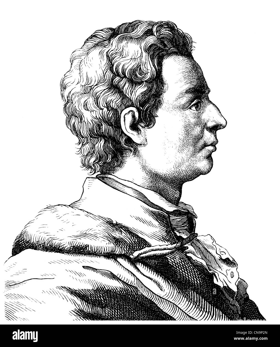 Historische Zeichnung, 19. Jahrhundert, Anton Raphael Mengs, 1728-1779, deutscher Maler Stockfoto